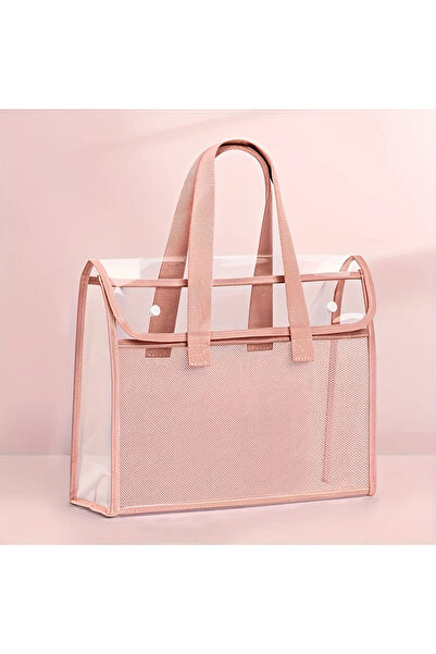 Choice3 pink 1 large capacity portable transparent waterproof handheld folder...