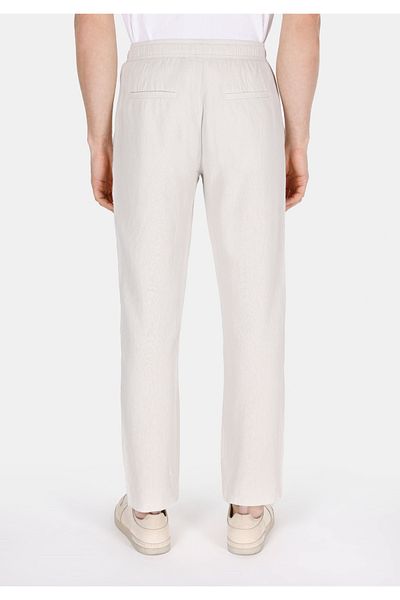 Colin's Regular Fit Mid Waist Long Leg Men's Linen Blended Stone Trousers