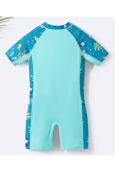 SAPS Sea Animal Printed Legged Swimsuit - Blue