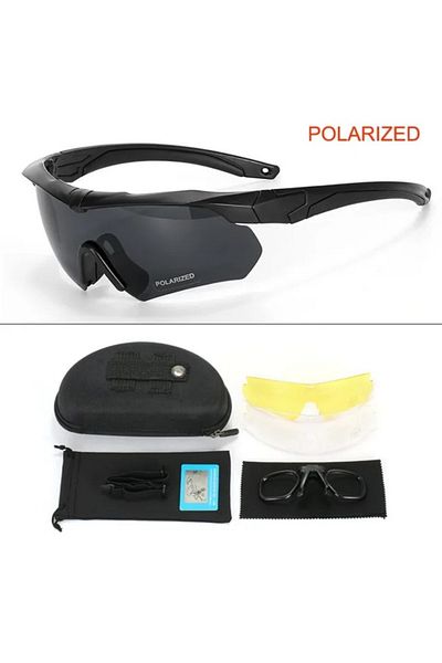 Choice F Polarized 3 Lens Military Tactical Goggles CS Airsoft Windproof Army Shooting Polarized Glasses HD