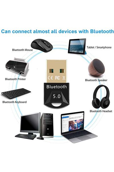 Timebox Bluetooth Dongle Adapter, USB, Compatible with Wireless Devices, Headphones, Mouse, Keyboard, Lapto
