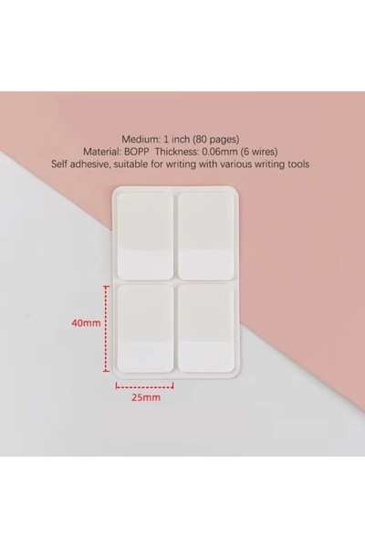 Choice1 4 × 2.5 سم 80 ملصقًا 40/80/160 صفحة ملصقات فهرسة بيضاء نقية بسيطة غير...