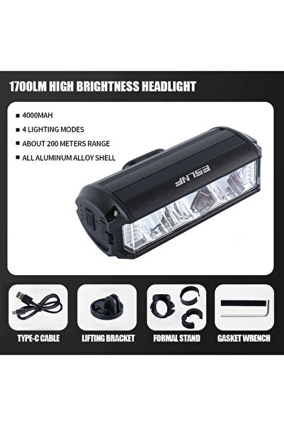 Choice مصباح أمامي للدراجة ESLNF، ١٧٠٠ لومن، مصنوع من سبائك الألومنيوم، مقاوم...