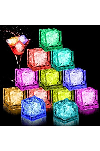 Choice 12 قطعة من مكعبات الثلج المضيئة LED الملونة سريعة الوميض 12 قطعة مقاوم...