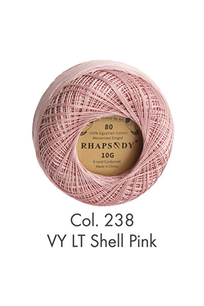 Choice 238 LT Shell Pink Rhapsody Premium Size 80 خيط كروشيه قطني 100% مصري م...