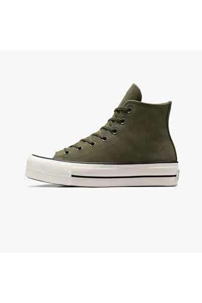Converse Chuck Taylor All Star Lift Kadın Yeşil Süet Platform Sneaker