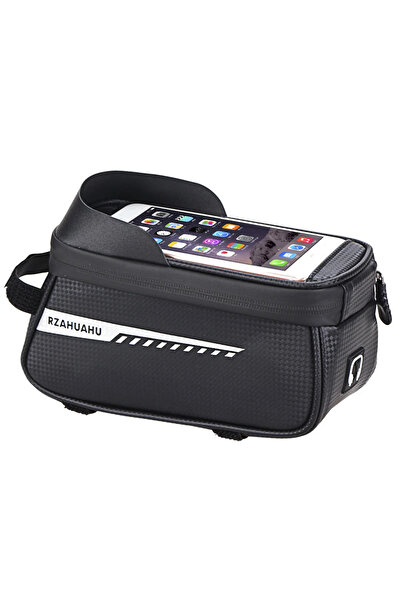 Choice حقيبة أمامية سوداء مقاومة للماء للدراجة مع واقي شمس وشاشة لمس من مادة ...