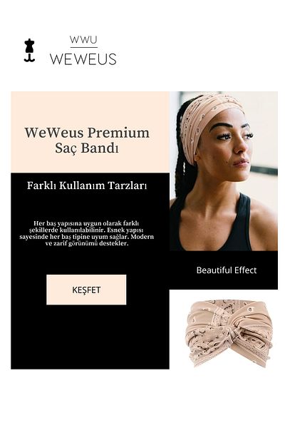 Weweus Bandă de păr pentru femei cu model de picături crem bej