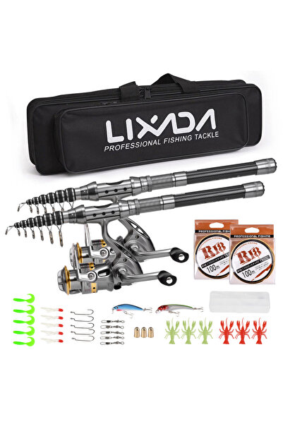 Choice1 طقم صنارة صيد مكون من قطعتين، بطول 2.4 متر أو 1.5/1.8/2.1/2.4 متر، مع...