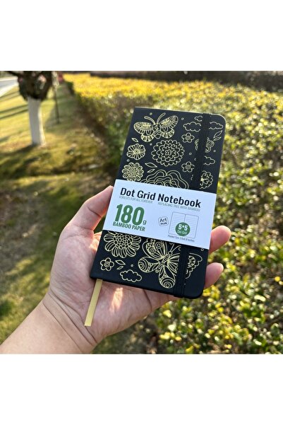 Choice دفتر ملاحظات BUKE Bujo B6 أسود منقط بشبكة منقط، مقاس الجيب، ورق خيزران...