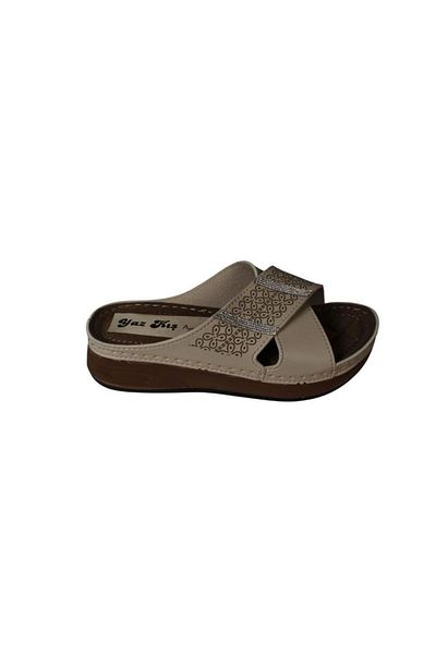 Yaz Kış Ayakkabı Yazkiş Women's Black Skin Cross Strap Stone Sole Comfortable Comfortable Sole Slippers