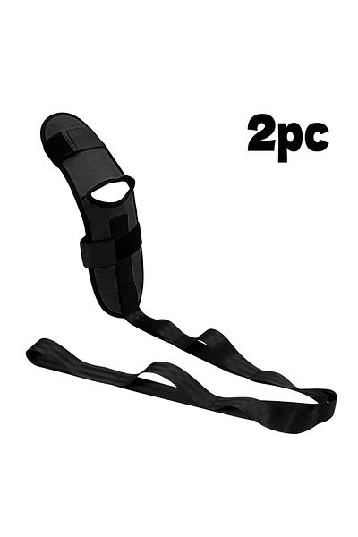 Choice Black 2PC Yoga Flexibility Stretching Leg Stretcher Strap for Ballet Cheer Dance Gymnastics Trainer