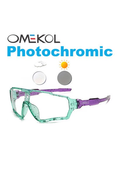 Choice MP3 OMEKOL Brand New Photochromic Sport Cycling Glasses Men Women Outd...