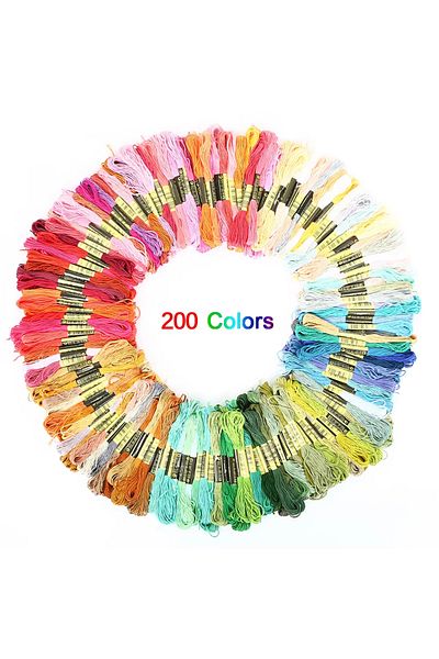 Choice 200 colors 100/200/447pcs Mix Colors Embroidery Thread Cotton Sewing Skeins Craft Cross Stitch Flos