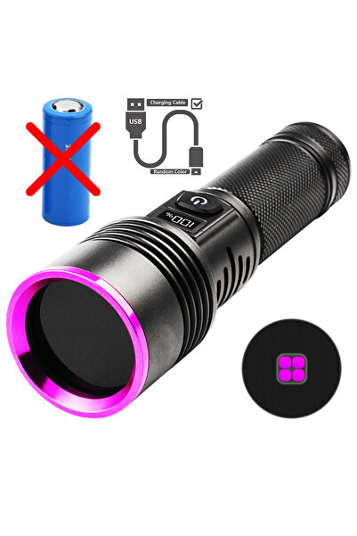 Choice 4 core-no battery High Power Black Mirror Purple Light Detection Torch...
