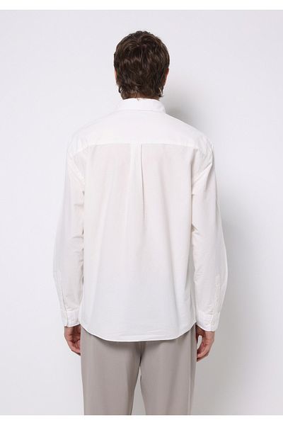 Colin's Comfort Fit Shirt Neck Plain Men's White Long Sleeve Shirt