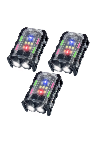 XIWANGFIRE WH-086 3PC Super Bright Powerful Pocket Torch Light LED Multifunctional with Cap Clip Tail Magnt Wor