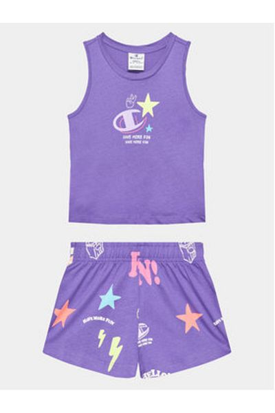 Champion Girl T-shirt and shorts set 404680 Purple