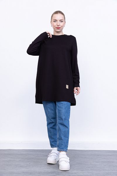 Linvey Crystal combed zero collar comfortable cut basic long tunic