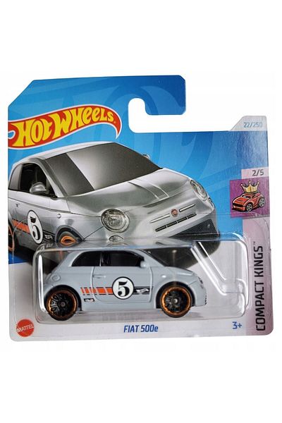 HOT WHEELS Masinuta metalica Hot Wheels, Fiat 500e, Seria Compact Kings 2024, 1:64, Gri