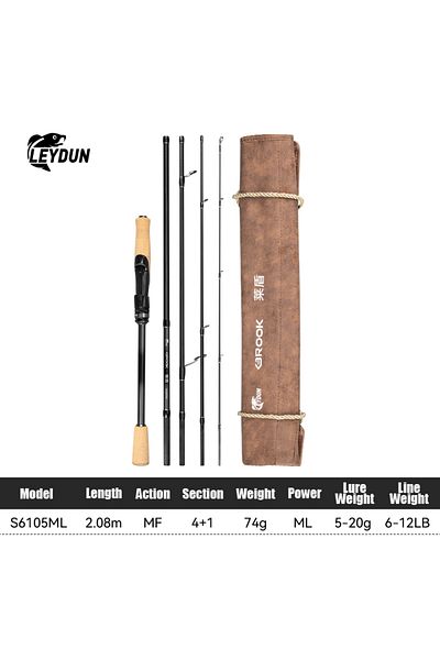 Choice S6105ML Leydun BROOK Super Light Fishing Rod 4+1 Section 74g MF Action Fuji Guide M/ML Travel Spinni
