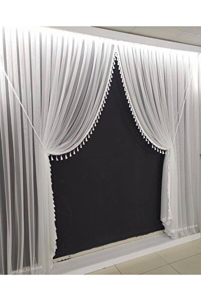 Ceylanlar perde Tasseled Rope False Double Breasted Curtain Luxury (Medium Pile 1/2.5)