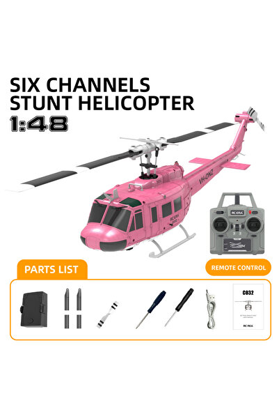 Choice طائرة هليكوبتر بدون فرشاة RTF RC من نوع Pink C032 UH-1 مزودة بجيروسكوب...