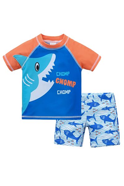 SAPS Shark Printed Two Piece Swimsuit - Blue