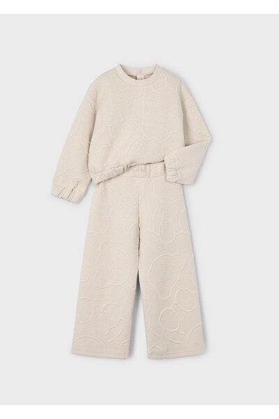 MAYORAL Girls' Embossed Wide Leg Tracksuit Set