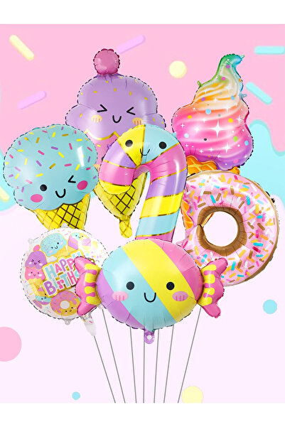 Choice أخرى كما في الصورة حلوى B 7 قطع بالونات ملونة بطابع الحلوى الصيفية وال...