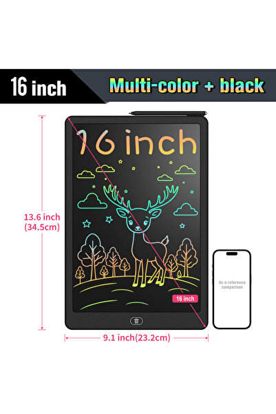 Choice1 جهاز لوحي للكتابة بشاشة LCD مقاس 16 بوصة، أسود، لوحة رسم إلكترونية كب...
