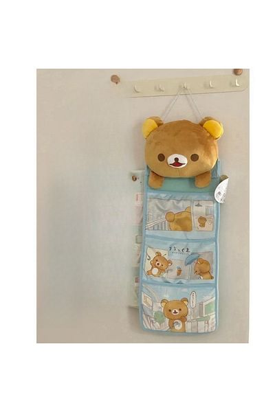 Miniso B cute Rilakkuma Wall Hanging Bag Cartoon Relaxbear Brother Door Hanging Large Capacity Kawaii Stud.