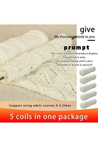 Choice 03 حليب أبيض 5 قطع من خيوط وشاح عيد الحب المصنوعة يدويًا من القطن، عصا...