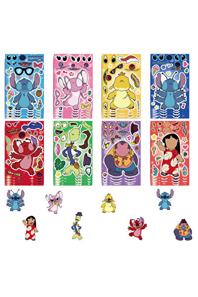 Choice1 32 قطعة 8/16/32 قطعة ملصقات لغز وجه ليلو ستيتش ديزني للأطفال اصنع لعب...