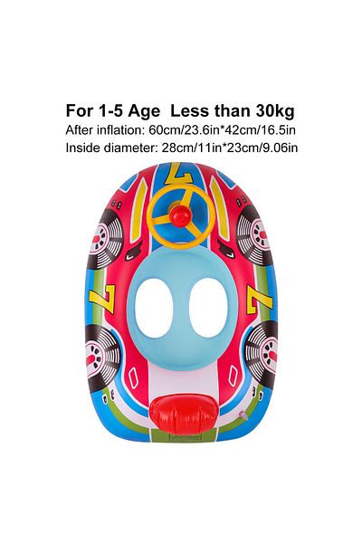 Choice Blue 1PC Swimming Pool Float Ring Seat, Cute Car-shaped Inflatable Summer Beach Pool Tube with Handl