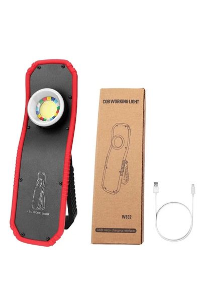 Choice W832 Portable COB Work Light with Hook Hanging Working Light USB Rechargeable LED Flashlight for Out