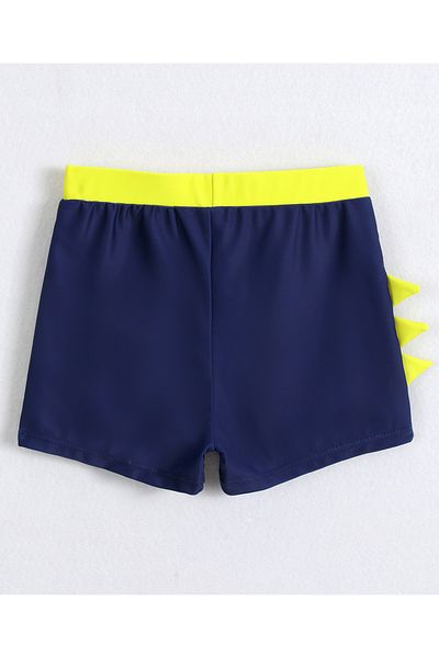 Babyhug Swimming Trunks With Dino Print & Applique - Navy Blue