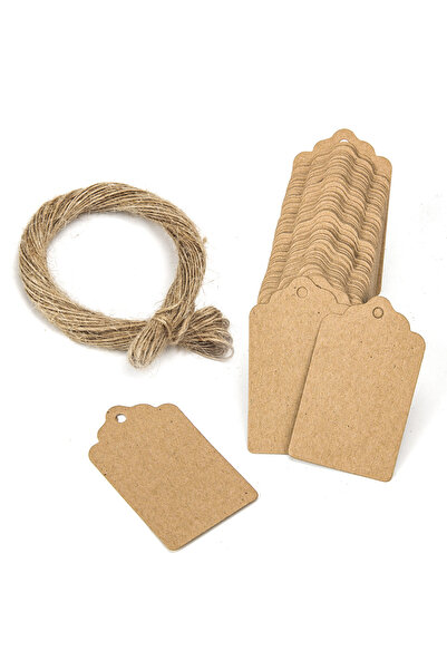 Choice1 H0739-02 100 قطعة/حزمة 3 سم × 5 سم علامات هدايا ورقية كرافت، علامات ت...