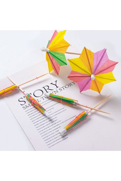 Choice 50pcs style B 20/50pcs Drink Umbrellas Cocktail Picks Hawaiian Luau Parasols Fruit Bamboo Toothpicks