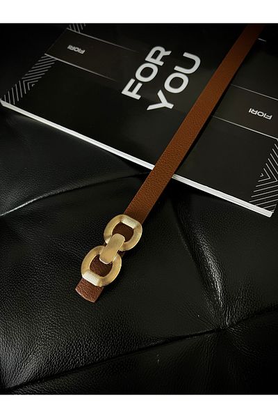 FioriModa Double Buckle Women's Pants Belt, Coat Belt, Shirt Belt, Dress Belt