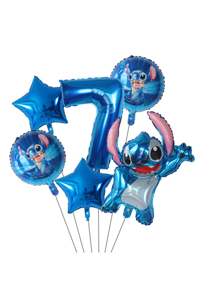 Choice كما في الصورة، مجموعة من 6 بالونات حفلات ديزني ليلو وستيتش، مقاس 30 بو...
