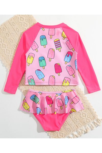 SAPS Ice Cream Printed Two Piece Swimsuit - Fuchsia