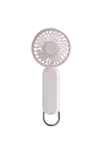 2DAYFIND Portable Fan with USB Port, 3 Speeds, 1200mAh, W146, Polycarbonate, Light Beige