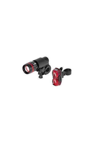 Rebel Set Far LED 1W si STOP LED 2x0.5W pentru bicicleta pe baterii