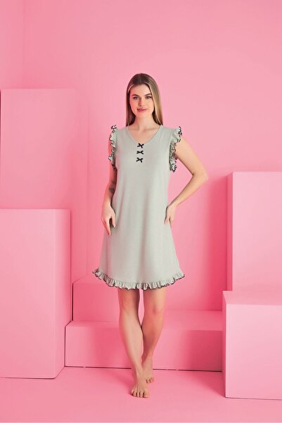 rindahomewear Twill Short Sleeve Dress