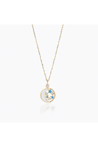 Cherry by Özkonak Gece Gökyüzü Çocuk Kolyesi