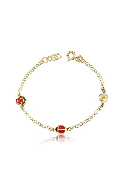 Cherry by Özkonak Çilek Uğur Böceği Papatya Çocuk Bilekliği