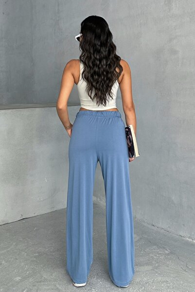 MD trend Women's Pocketed Elastic Waist Modal Trousers