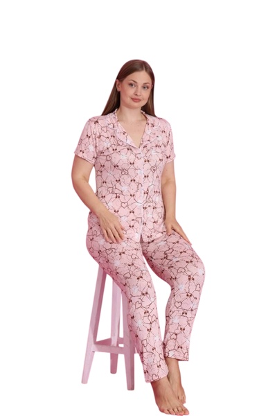 Emir Store Large Size Buttoned Women's Pajama Set