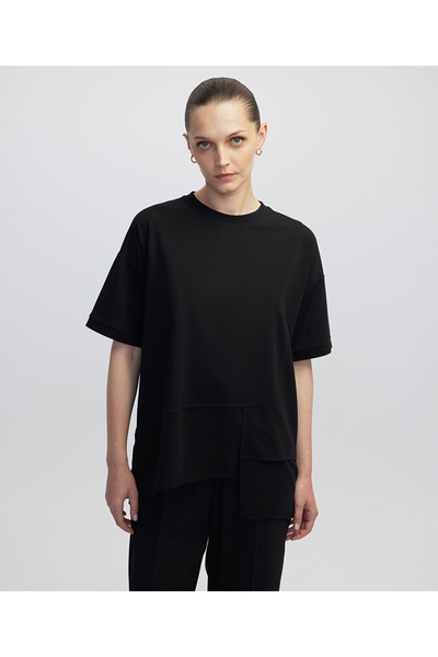 İpekyol Kumaş mix asimetrik tişört